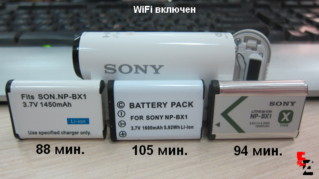 тест аккумуляторов экшн камеры SONY